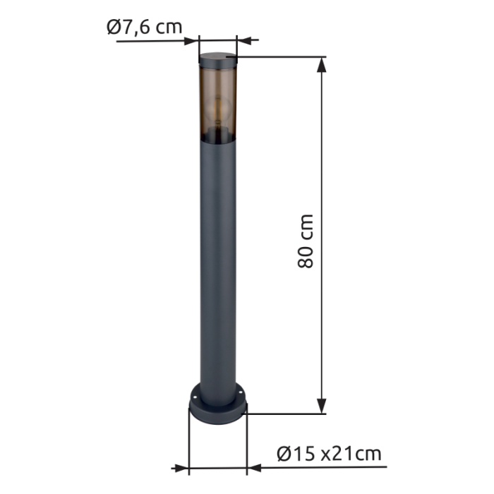 Stalp de exterior Boston, oțel inoxidabil antracit, IP44, 1xE27 [5]