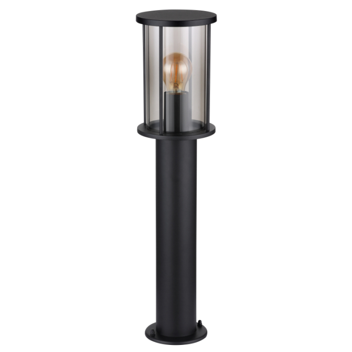 Stalp de exterior Gracey, oțel inoxidabil negru mat, sticlă de culoare fumurie, tije metalice negru mat, IP54 1xE27 [3]