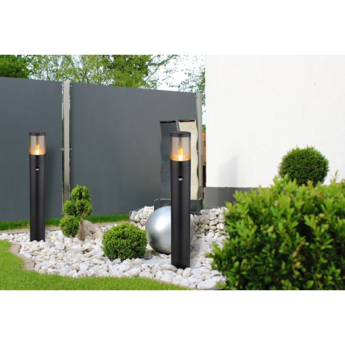 Stalp de exterior Xeloo, oțel inoxidabil negru mat, cu senzor, IP44, 1xE27 [2]