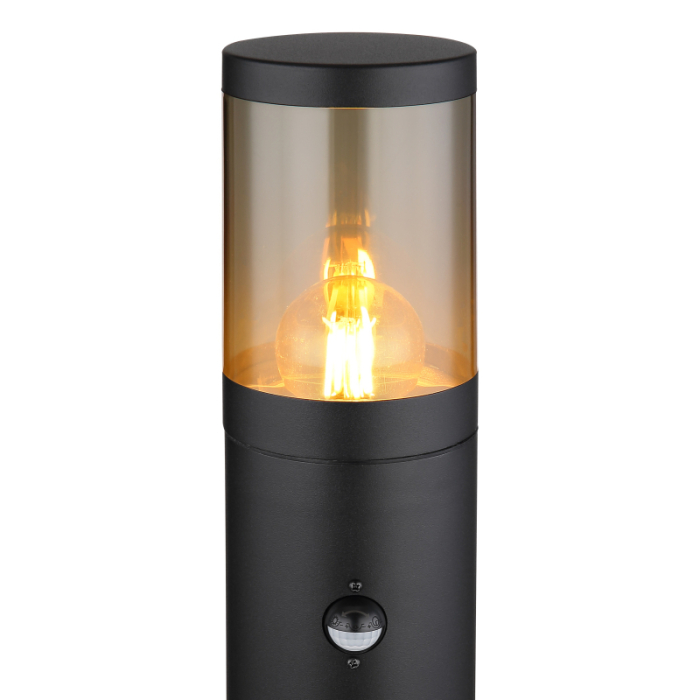 Stalp de exterior Xeloo, oțel inoxidabil negru mat, cu senzor, IP44, 1xE27 [3]