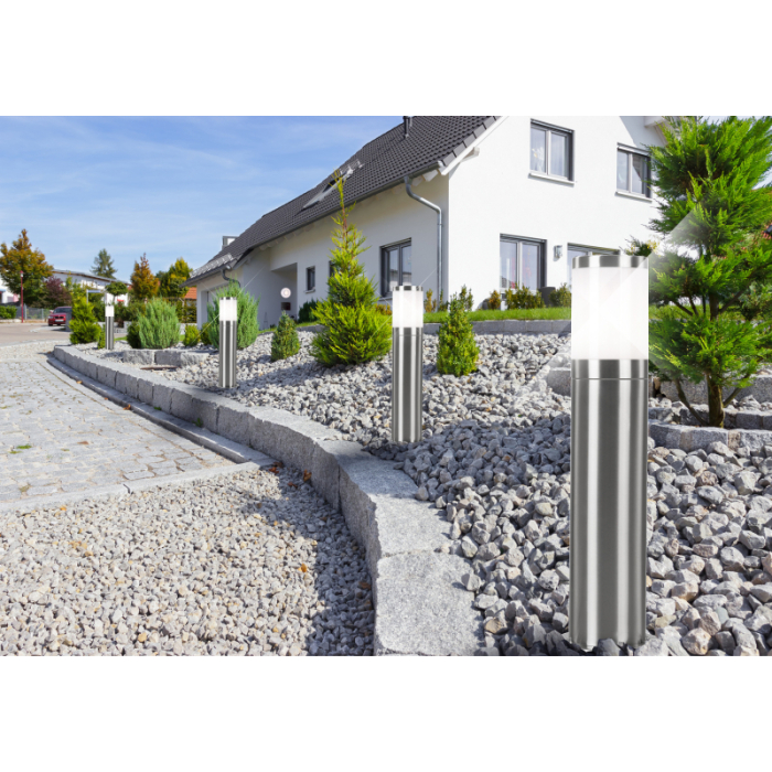 Stalp de exterior Xeloo, oțel inoxidabil, sticlă, IP44, 1xE27 [2]