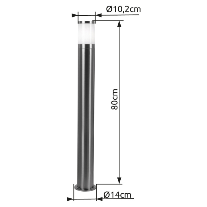 Stalp de exterior Xeloo, oțel inoxidabil, sticlă, IP44, 1xE27 [3]