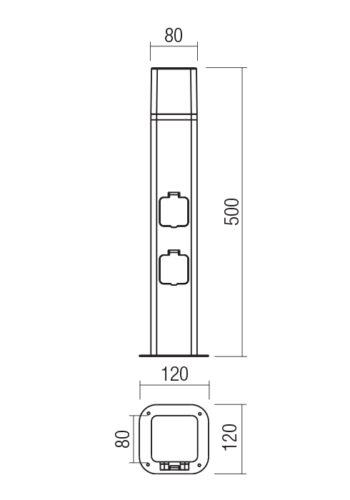 Stalp LED Volt, gri inchis, 13W, 3000K, 90614 + 2 prize [2]