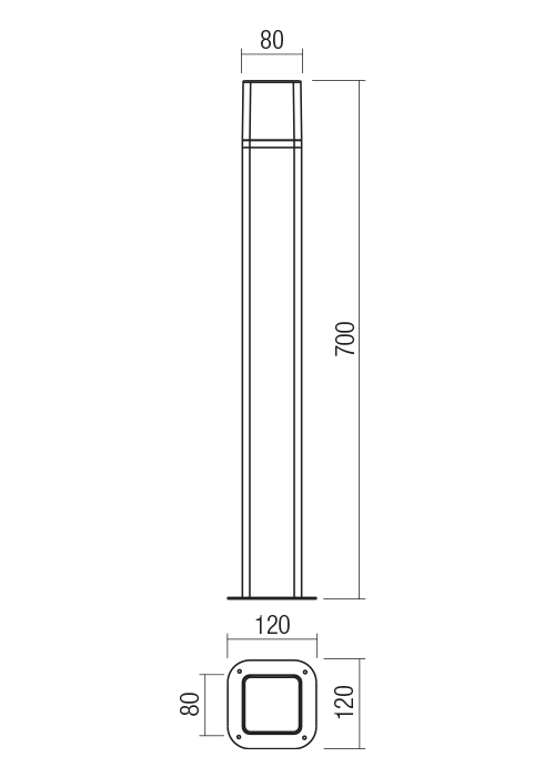 Stalp LED Volt, maro inchis, 13W, 3000K, 90612 [2]