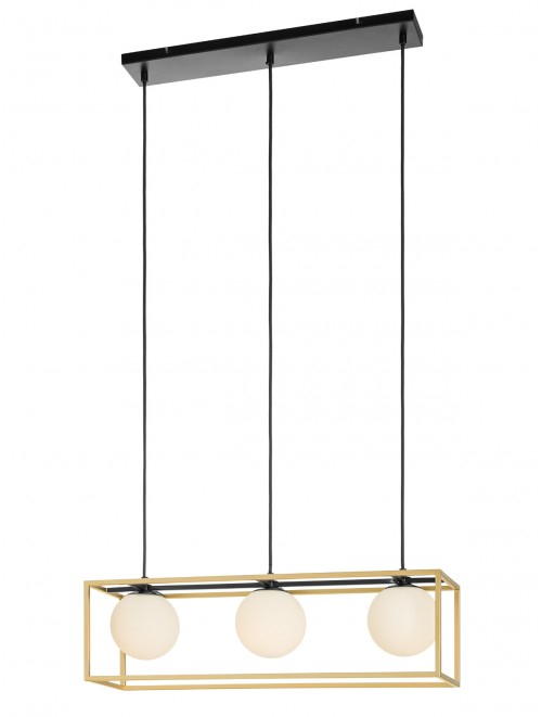Suspenie Zodiac, metal negru/auriu, 3x28W E14, 01-3057 [1]