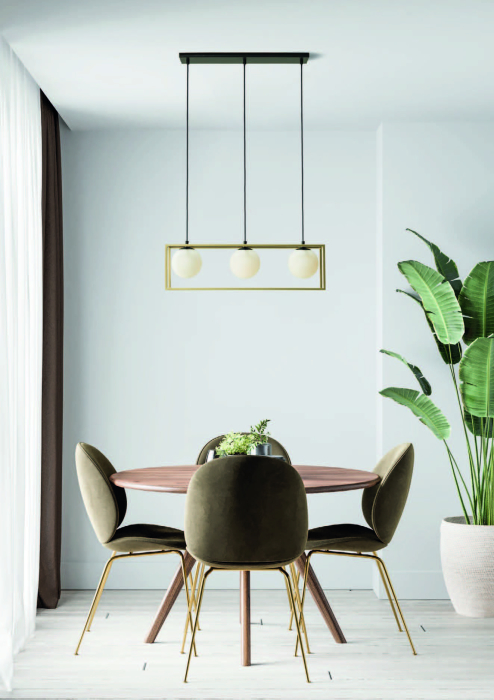 Suspenie Zodiac, metal negru/auriu, 3x28W E14, 01-3057 [2]