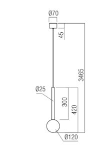 Suspensie Bolla, maro inchis mat, 6W CCT 2700K/3000K , 01-4550 [2]