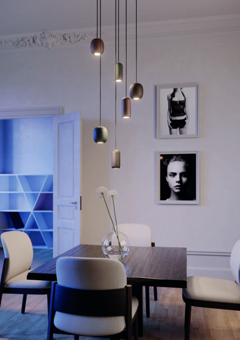 Suspensie Boom, negru/verde/maro, 6x10W GU10, 01-3482 [2]