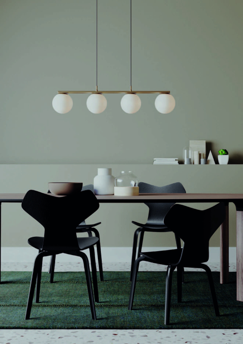 Suspensie Bowling, auriu, 4x42W E27, 01-3155 [2]