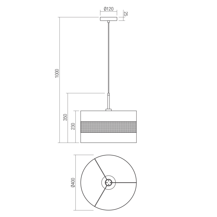 Suspensie Flint, negru/auriu, 1x42W E27, 01-2954 [2]