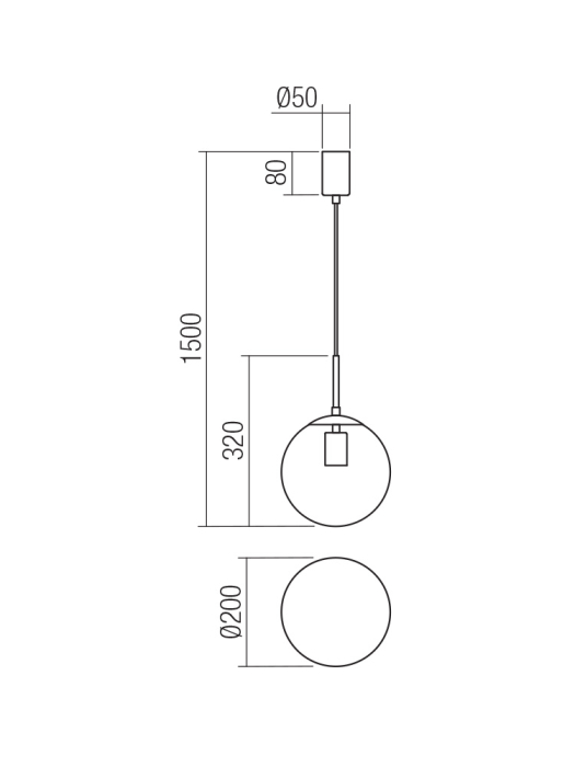 Suspensie Global, alama, 1x28W E27, 01-3165 [3]