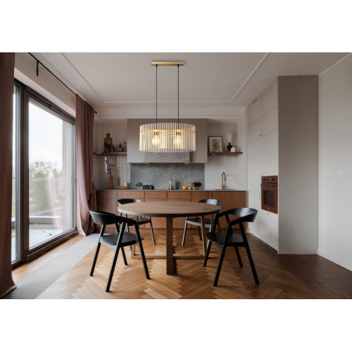 Suspensie Gorley, metal auriu mat/tije din sticla, 2xE27, max 60w [2]