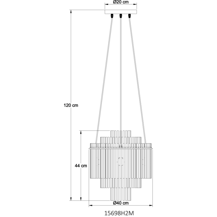 Suspensie Gorley, metal auriu mat/tije din sticla, 5xE14, max 40w [3]