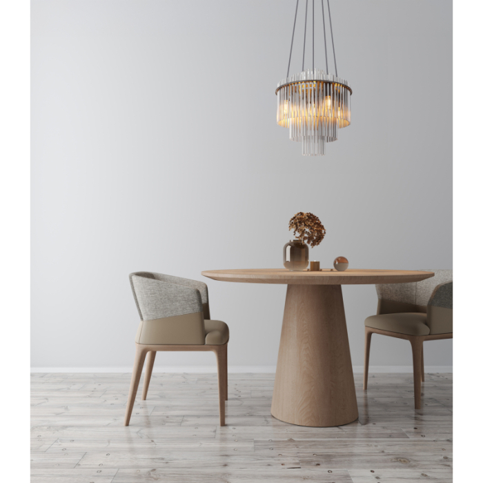 Suspensie Gorley, metal negru mat/tije din sticla, 5xE14, max 40w [2]