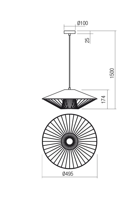 Suspensie Grill, bej mat, 1x42W E27, 01-3011 [2]