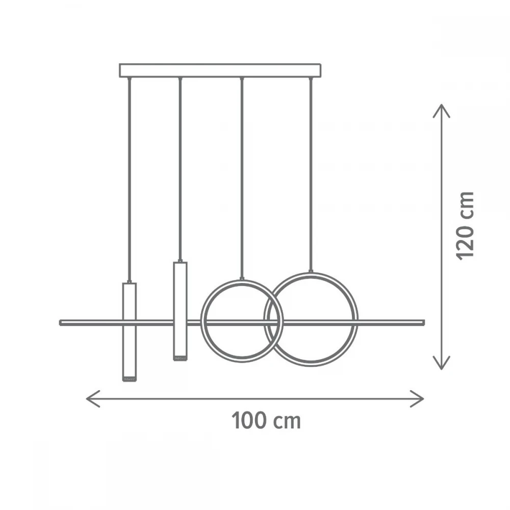 Suspensie LED Altheia SP4, negru, 50W 4000K, KL142089 [2]