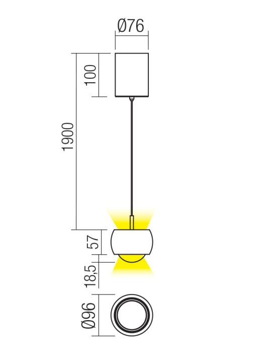 Suspensie LED Aves, neagra, 12W 01-3550 [2]