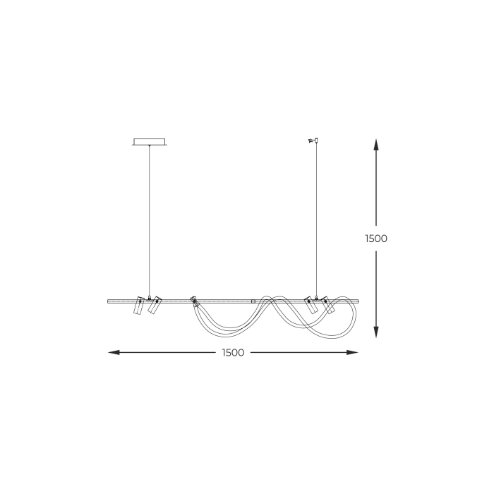 Suspensie LED Balbo, 60W+7.5W CCT 3000K/4000K/6000K, 2200277L [3]