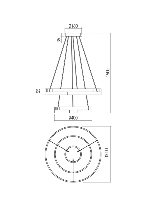 Suspensie LED Castle, auriu mat, 60W 01-3178 [2]