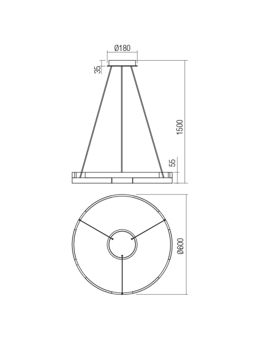 Suspensie LED Castle, negru mat, 36W 01-3173 [2]