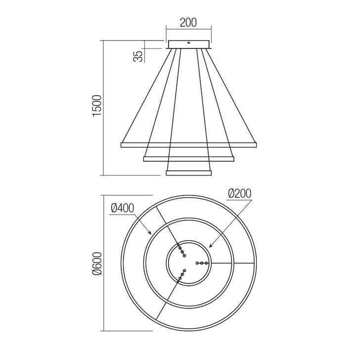 Suspensie LED Crino, 37W CCT 3000K/4000K/6000K,  01-4342 [3]
