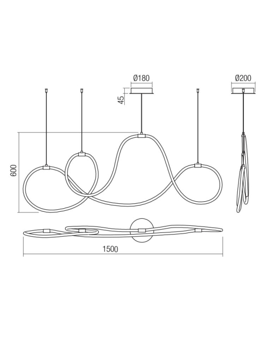 Suspensie LED Henk, auriu mat, 54W 3000K [2]
