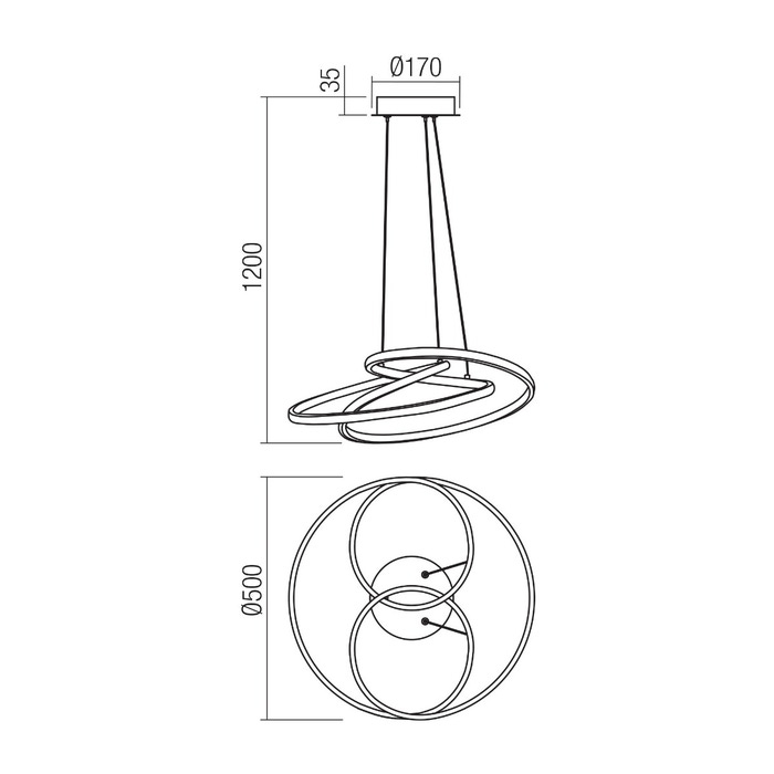 Suspensie LED Lott, negru mat, 33W 4000K, 01-4028 [3]