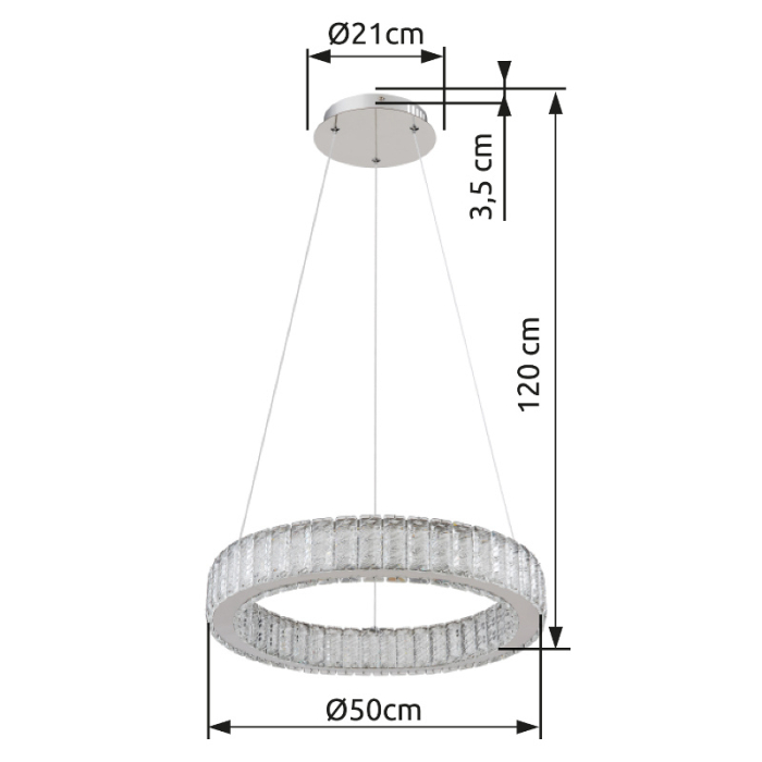 Suspensie LED Mucky, metal cromat, 50W 2700W-6000K [5]