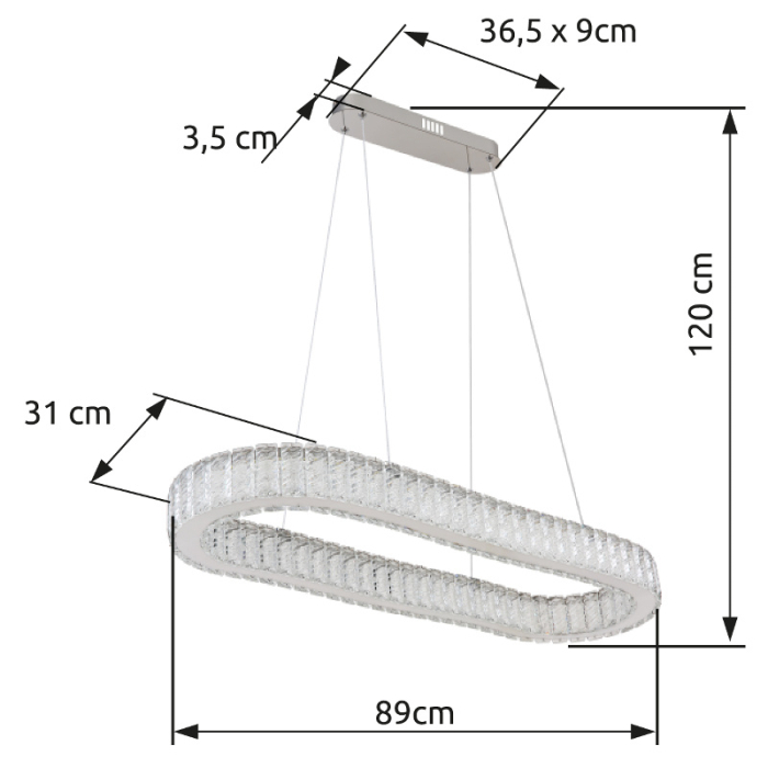 Suspensie LED Mucky, metal cromat, 58W 2700W-6000K [5]