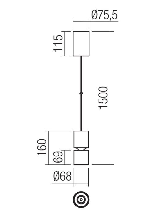 Suspensie Led Naku 6W, negru mat, 3000K , 01-4061 [2]