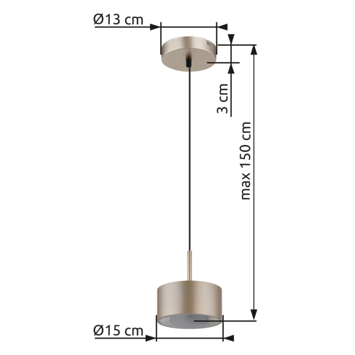 Suspensie LED Raymond, negru/antracit, 12w, 3000k [5]