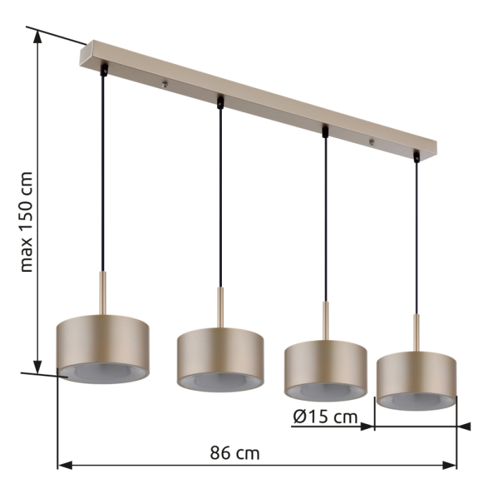 Suspensie  LED Raymond, negru/antracit, 40w, 3000k 56964-4H [4]