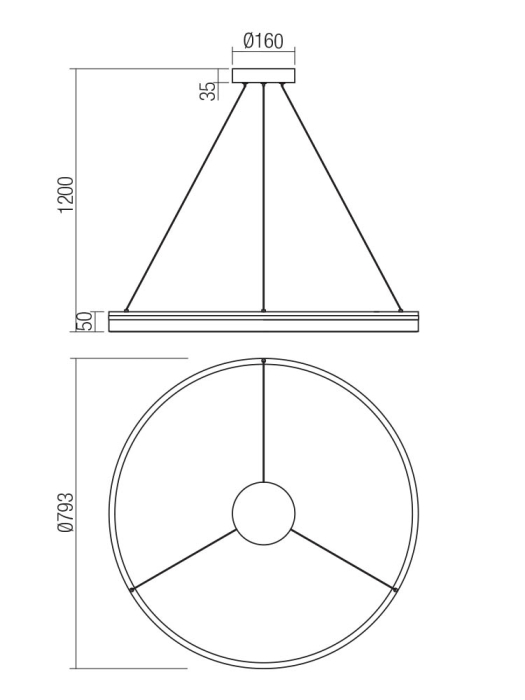 Suspensie Led Valdis 57W, alb mat, 01-3780 [2]