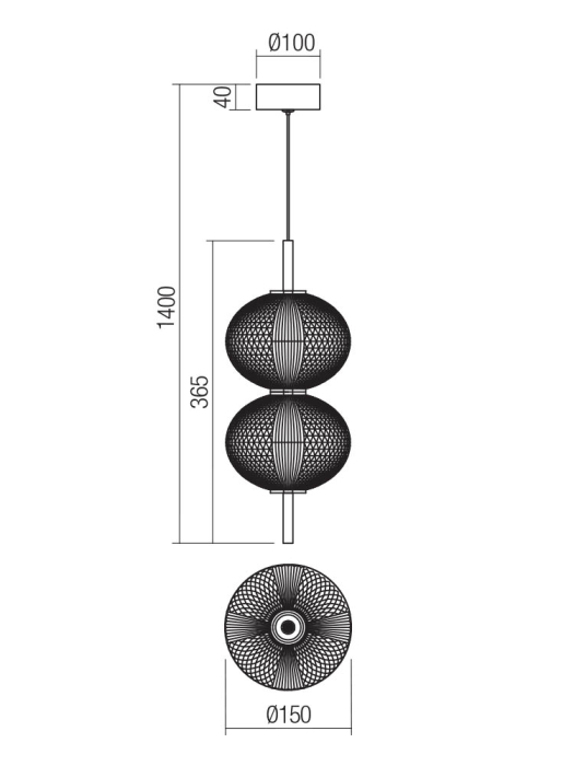 Suspensie Led Ventura 12W, negru mat, 3000K , 01-4024 [2]