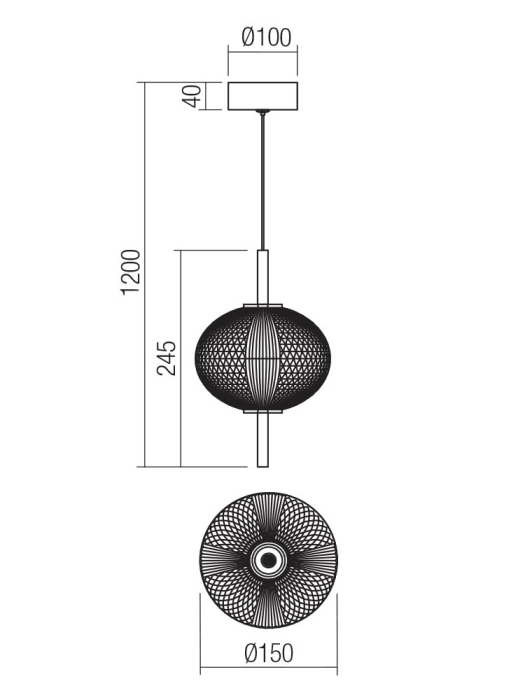 Suspensie Led Ventura 6W, negru mat, 3000K , 01-4023 [2]