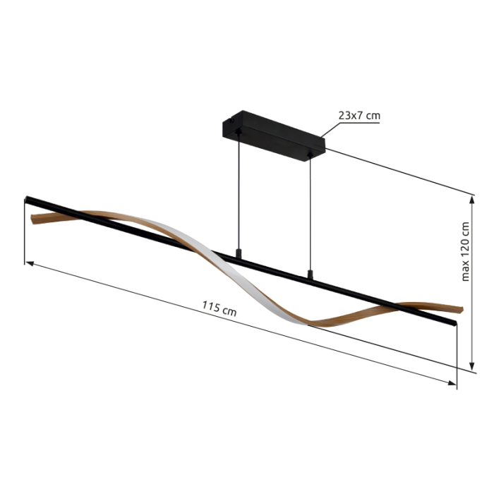 Suspensie LED Watkins, negru/aurie, 30W 67354H [4]