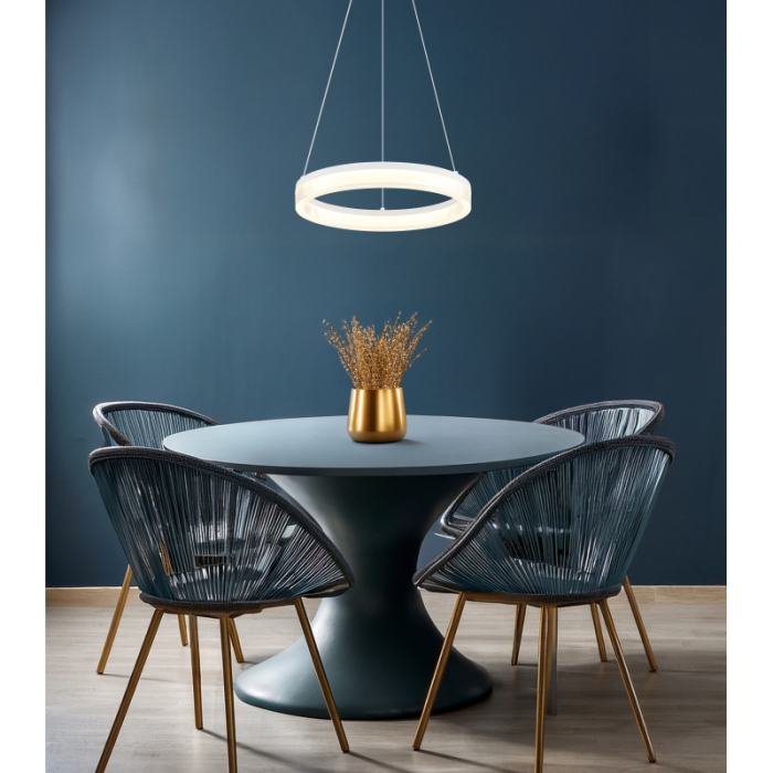 Suspensie LED Zara, metal alb mat, metal de culoare nisip, plastic alb, plastic transparent, 16W 3000K [2]