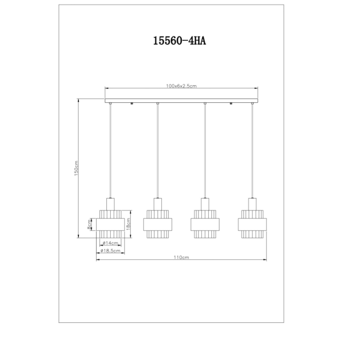 Suspensie Milley, bronz/negru, 4xE27 15560-4HA [3]