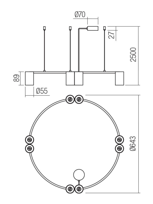 Suspensie Modi, negru mat, 8x10W GU10, 01-3522 [3]