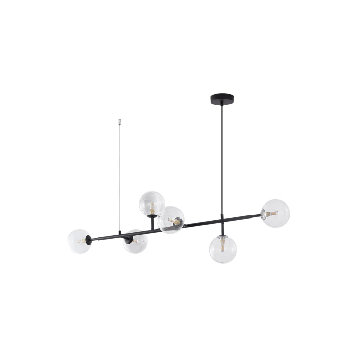 Suspensie/Pendul, negru mat/sticla, 6x10W G9, BV01-00121 [3]