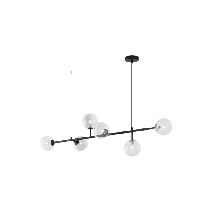 Suspensie/Pendul, negru mat/sticla, 6x10W G9, BV01-00121 [1]