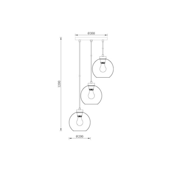 Suspensie/Pendul, smoky, 3x23W E27, BV01-00051 [3]