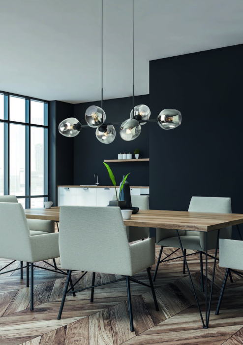 Suspensie Pierce, negru mat, 6x42W E27, 01-2620 [2]