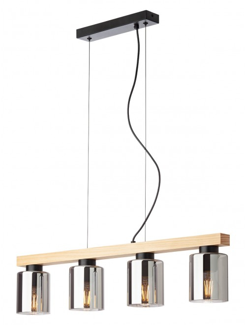 Suspensie Rotis, negru mat/lemn, 4x15W E27, 01-3986 [1]