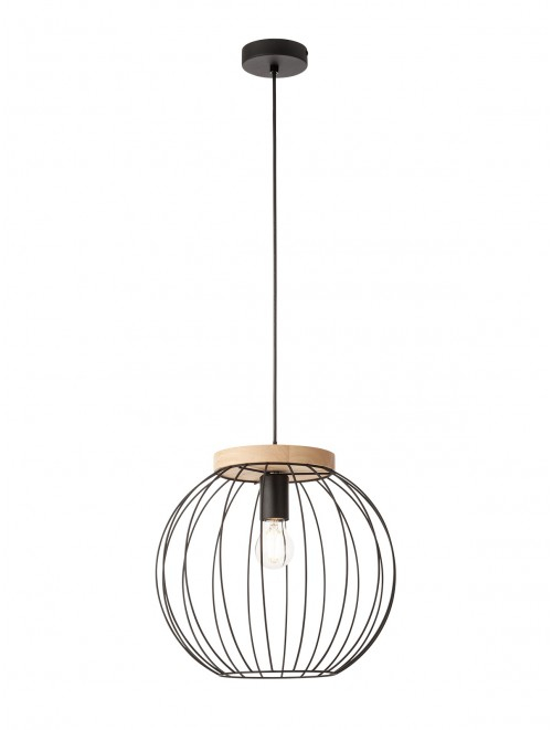 Suspensie Trellis, negru/lemn, 1x42W E27, 01-3136 [1]