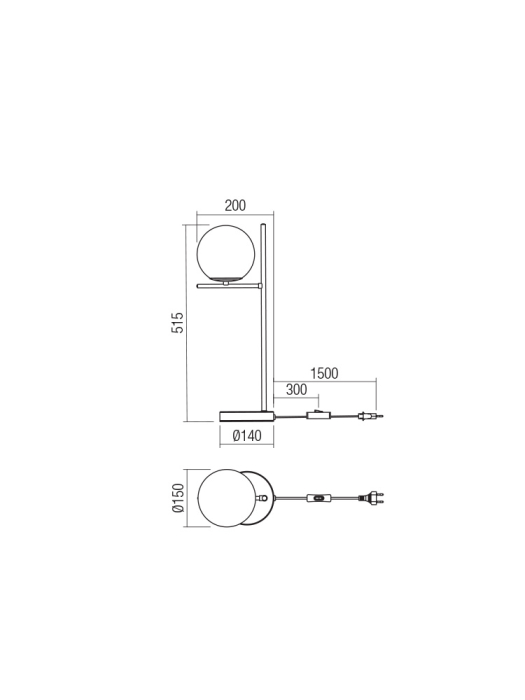 Veioza Boldy, negru, 1x28W E14, 01-3073 [2]