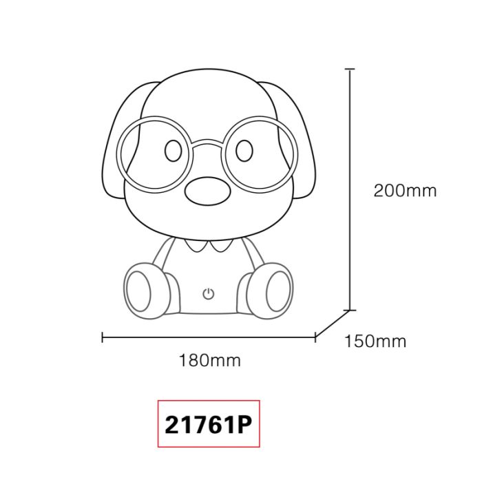 Veioza LED Puppy, roz mat, 1W 3000K [5]