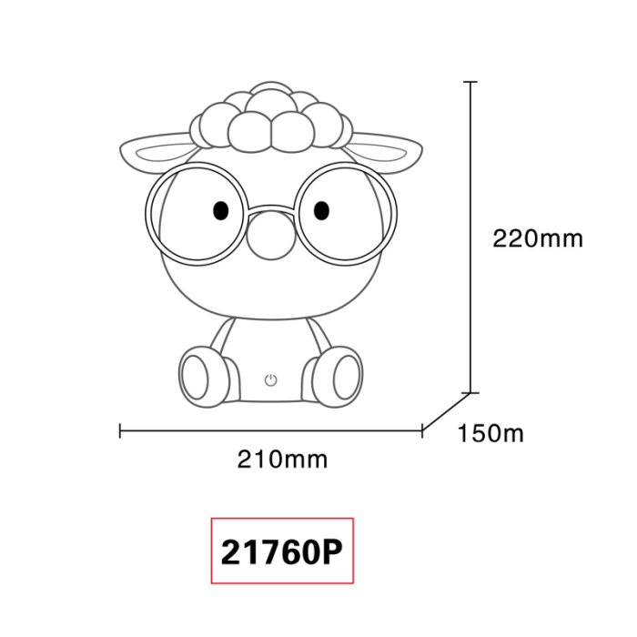 Veioza LED Sheepy, roz mat, 1W 3000K [4]