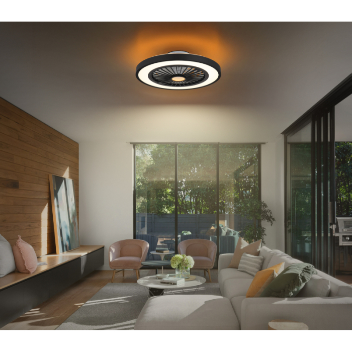 Ventilator de tavan LED Blizzak,  metal negru/plastic mat/alb, 45W CCT 3000-6500K [4]