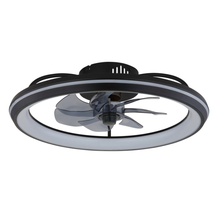 Ventilator de tavan LED Celeste,  metal negru mat, acril opal, plastic de culoare fumurie, dimmable, 40W CCT3000-6500K [3]
